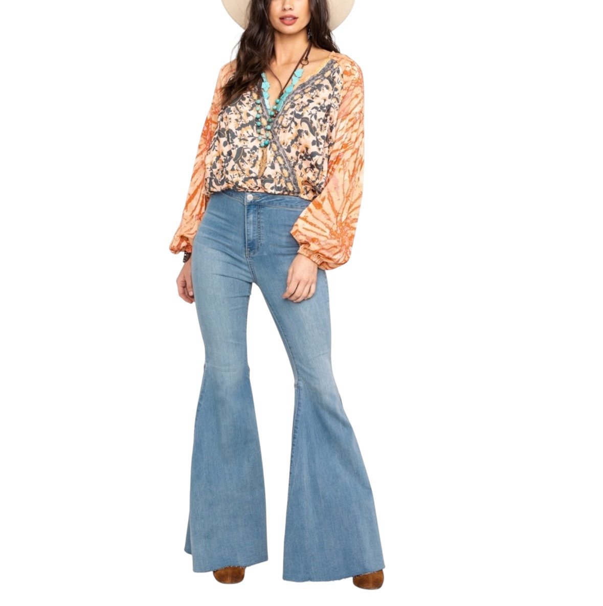 Free People Just Float On High Waist Flare Jeans Size 30