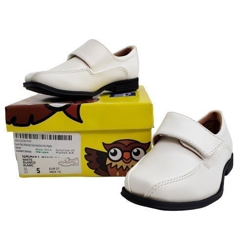 SmartFit Boys' Grant Strap Slip-On Dress Shoe Boy's 5 Regular Fit White