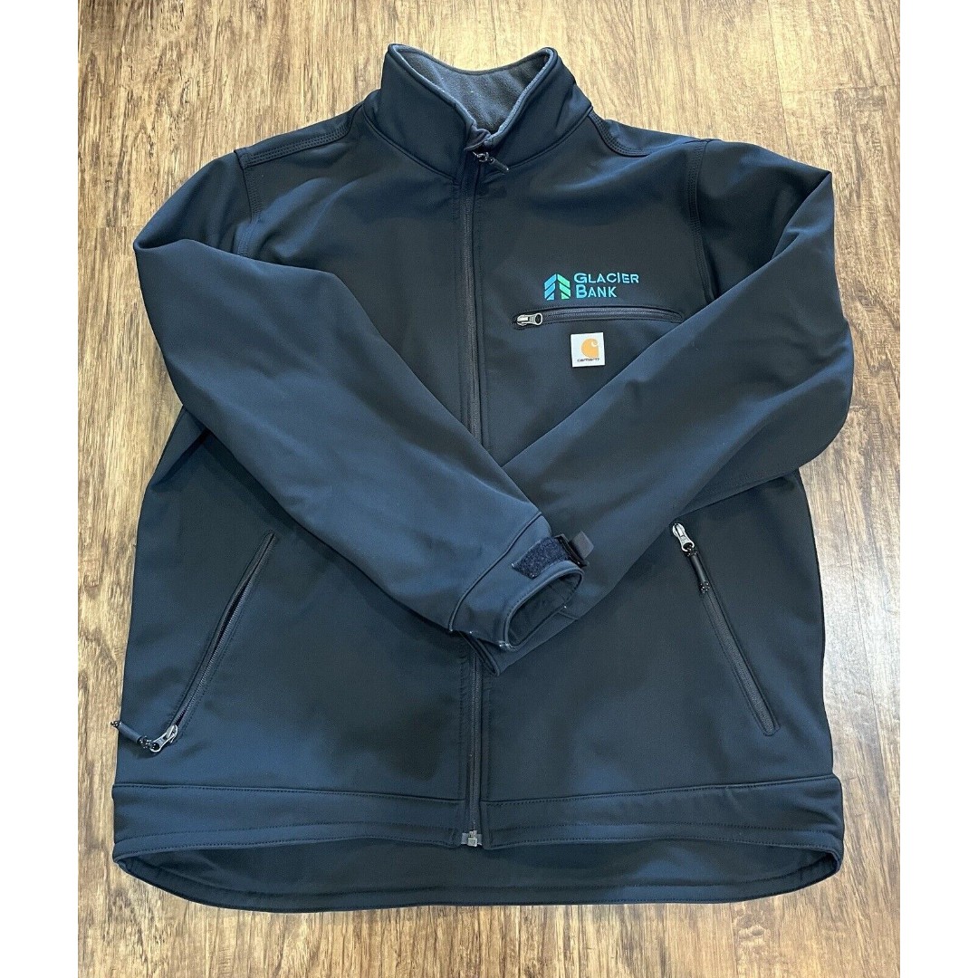 Carhartt crowley jacket Men’s XL Rain Defender Black Soft Full Zip Logo