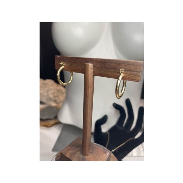 14k yellow gold tube hoop earrings