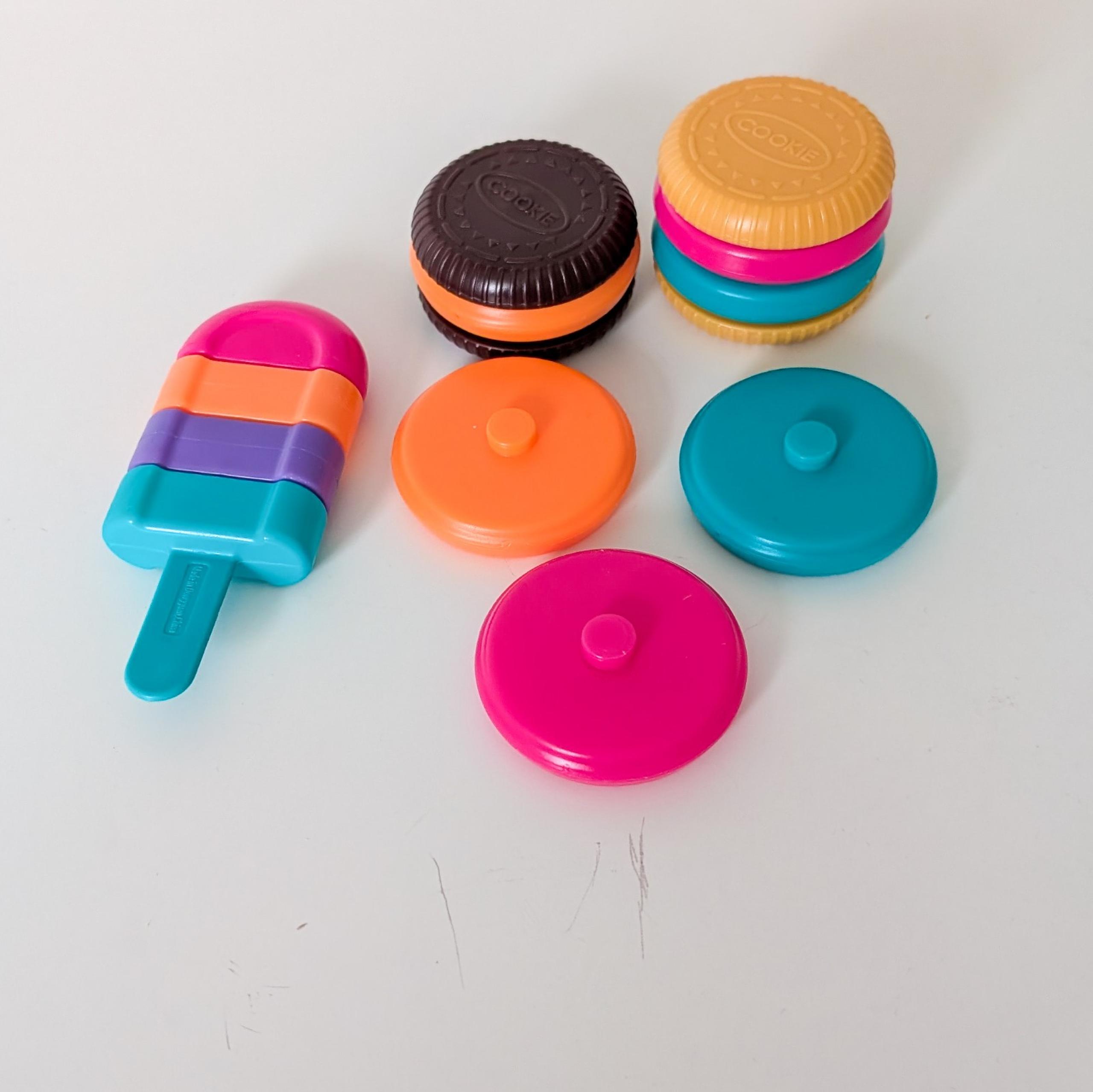 Colorful Toy Set with Popsicle and Cookies