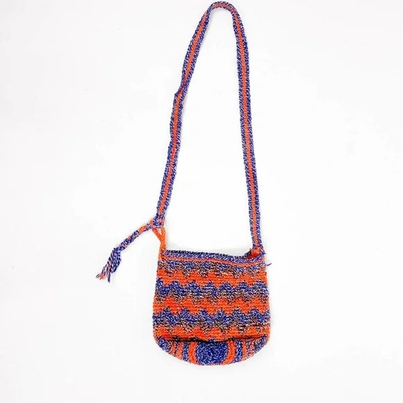 Boho Knit Woven Pattern Bohemian Aztec Geometic Crossbody Bag Purse