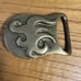Vintage Laurie Fire Flames Solid Brass Bikers Belt Buckle