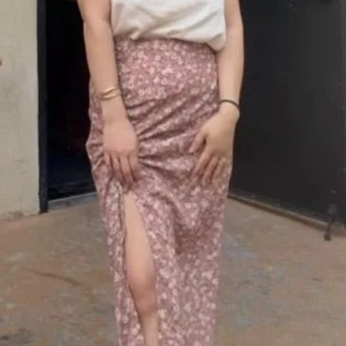 Floral Tan Skirt