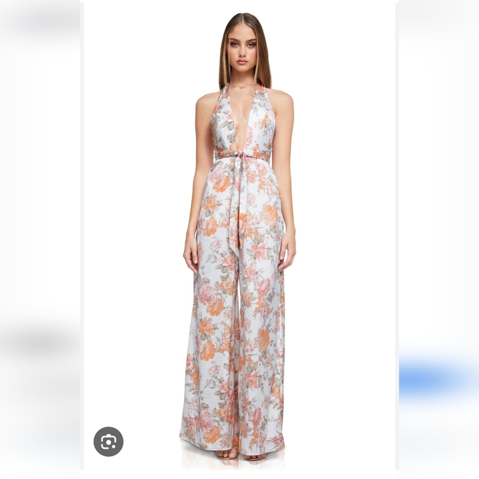Nookie Orange Halter Backless Dress for Weddings