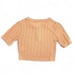 For Love & Lemon Phoebe Pointelle Polo Sweater Sherbet Size M Sweet Coquette