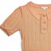 For Love & Lemon Phoebe Pointelle Polo Sweater Sherbet Size M Sweet Coquette