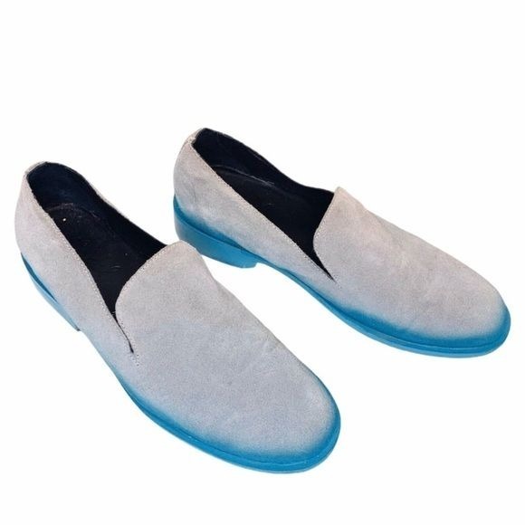 ESQUIVEL Hand Made Custom Gray Suede Loafer 7.5 Slip on Round Toe Flat Casual