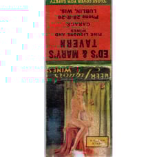 Ed & Mary's Tavern Lublin WI Pinup Vintage Matchbook Cover SD2-Y6
