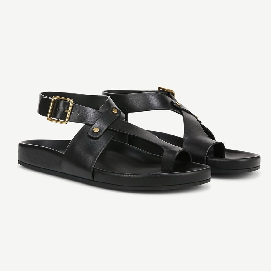 Franco Sarto Women's Blair Toe Loop Leather Sandals NWT 8