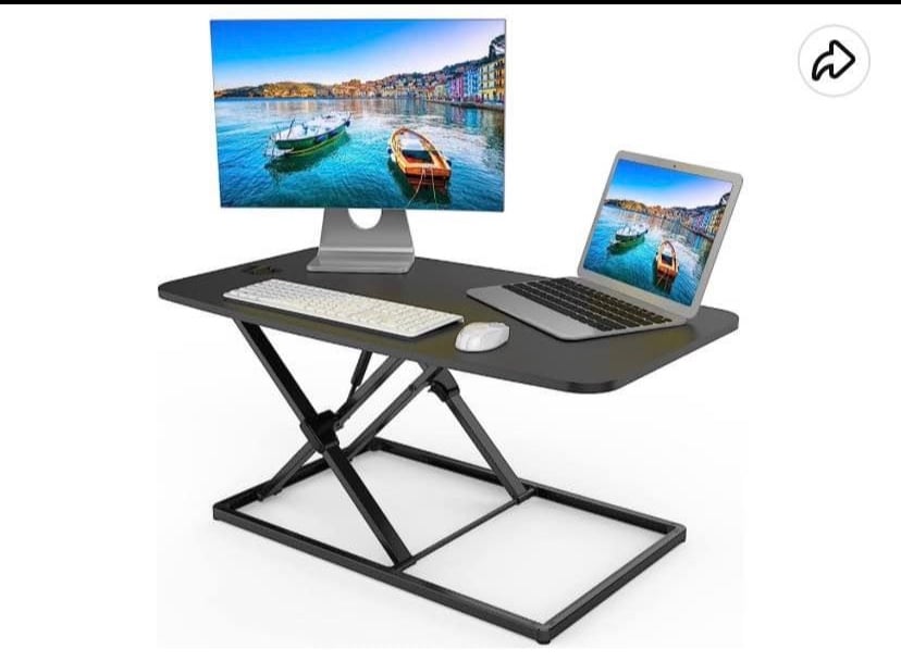 SMUG 36” Converter Sit Riser Adjustable Computer Desk (Blk)