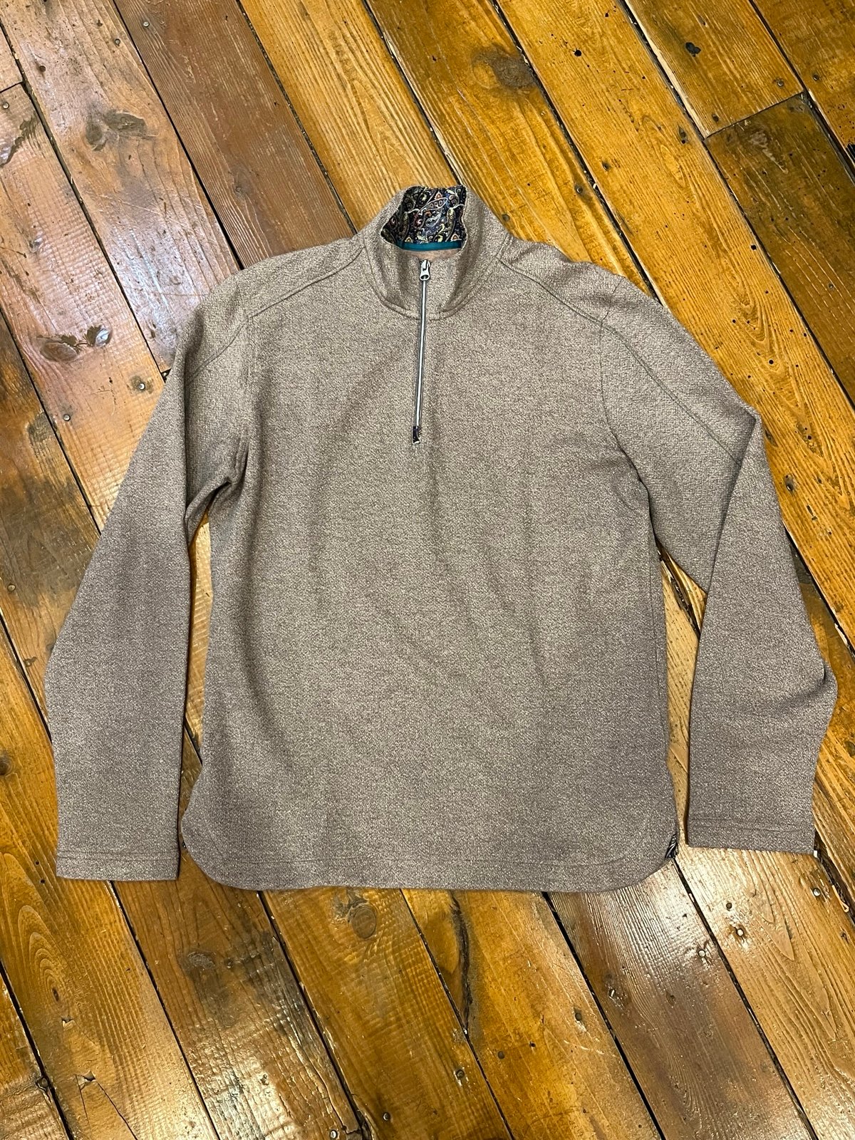 Robert Graham NEW Taupe Men’s Classic Fit Quarter Zip Sweater, “Greensboro” (M)