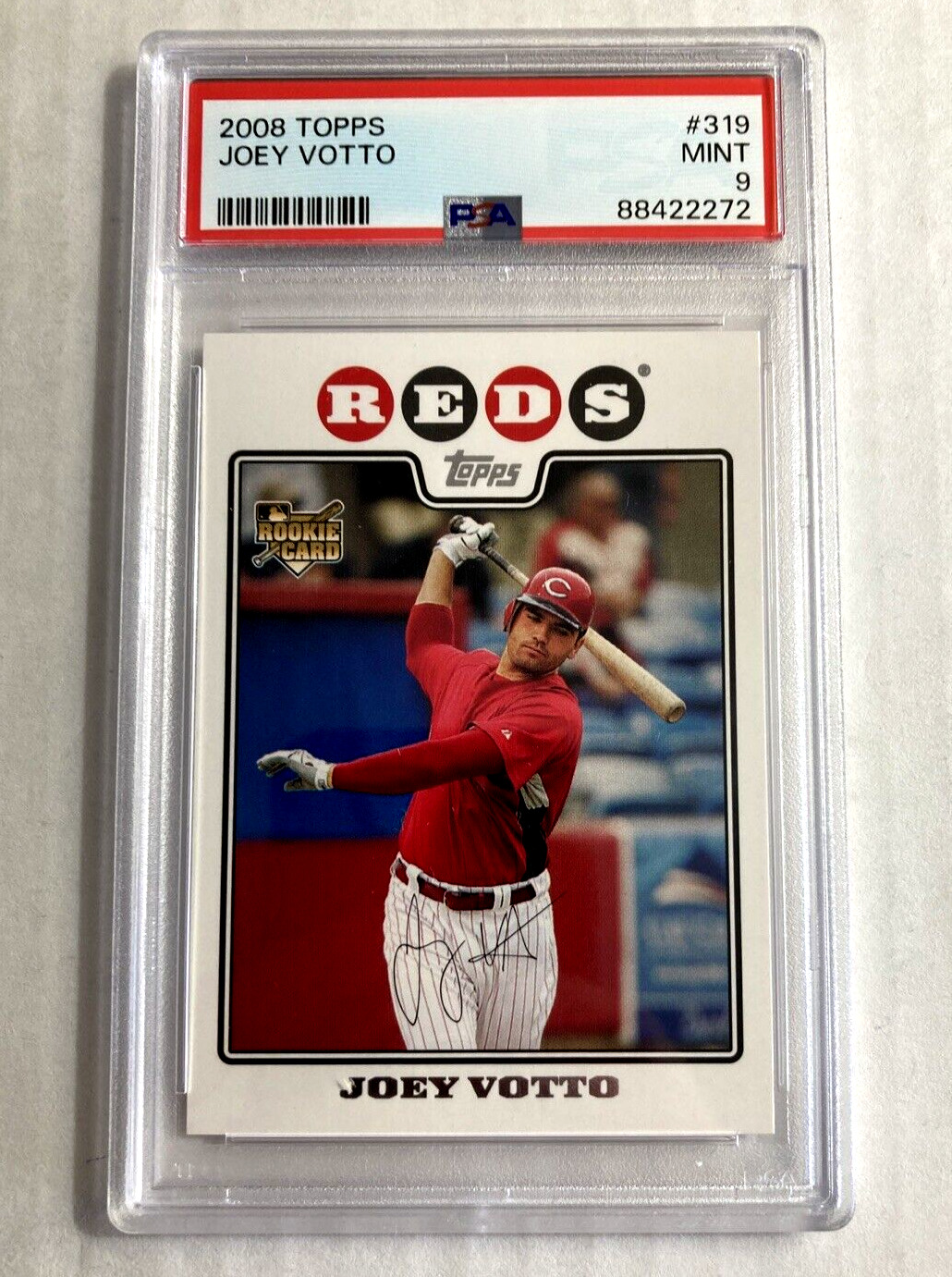 2008 Topps #319- JOEY VOTTO Rookie RC Card. PSA 9. Mint.
