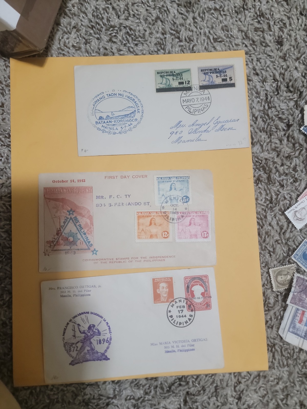 3 Old Philippines Envelope Lot GJK 88