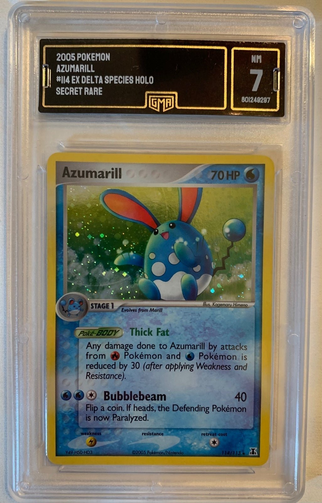 Azumarill GMA 7 Holographic Pokemon Card