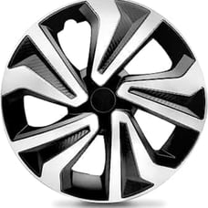 QUALITYFIND Set oF 4 Hubcaps Universal Hubcap Black/Silver Wheel ((90.00 VALUE))