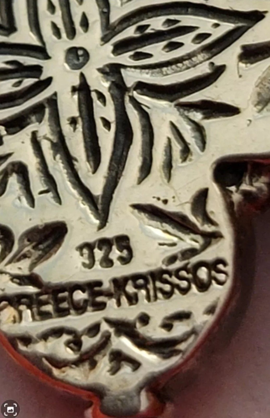 Krissos Silver 925 And Garnet Crucifix-Euphemia The Great-Greece. Krissos-RARE - detail