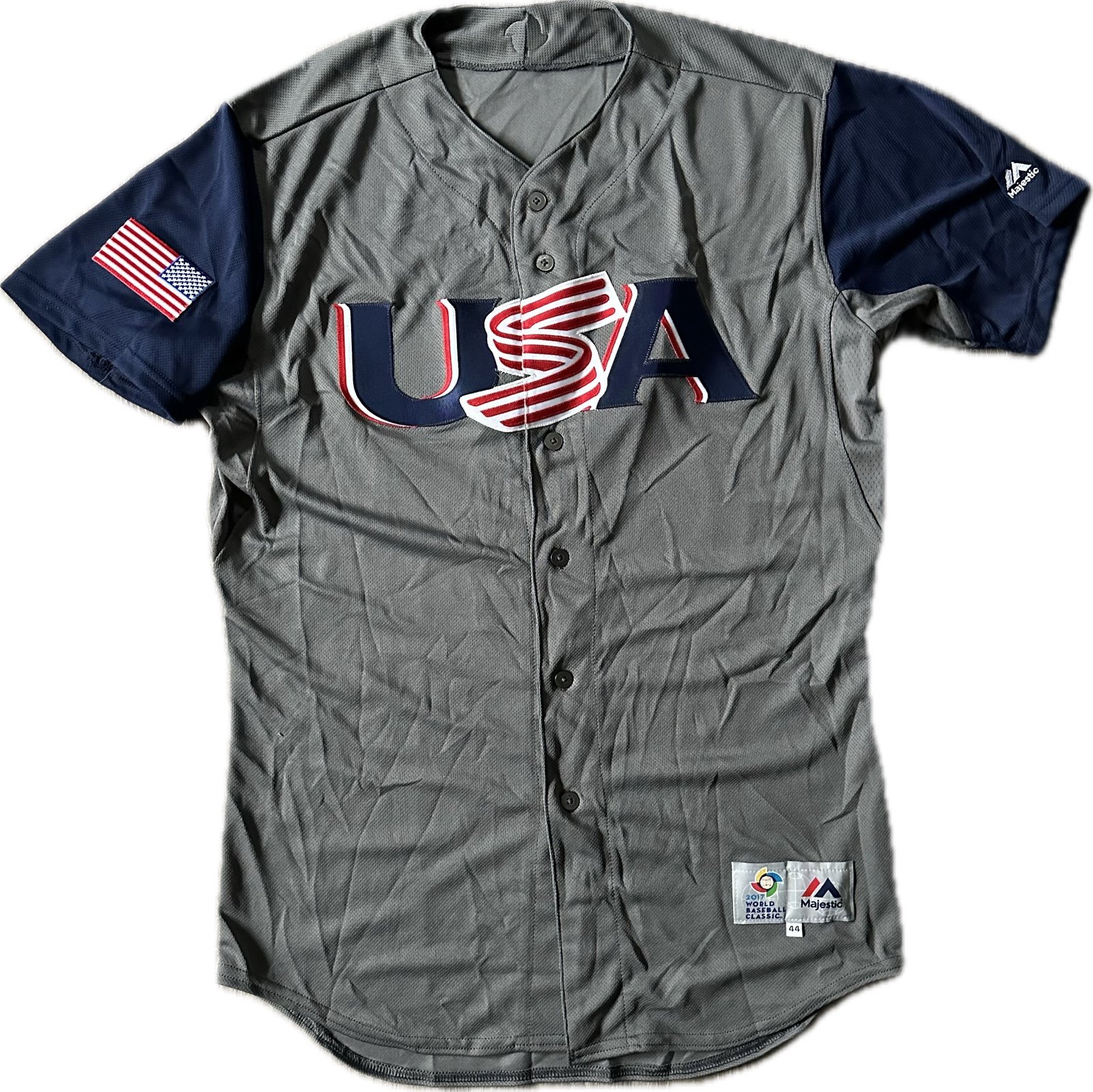 Rare 2017 World Baseball Classic Authentic Majestic USA Jersey Size 44
