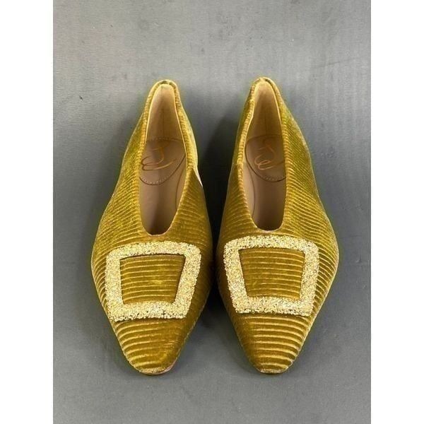 Sam Edelman Janina Striped Velvet Oversized Ornament Buckle womens size 8.5