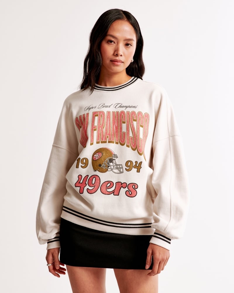 NFL by Abercrombie San Francisco 49ers Graphic Oversized Sunday Crew