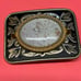 ESTATE FIND GOLD TONE WITH BLACK DISTRESS PETRIFIED PALMWOOD BELT BUCKLE