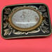 ESTATE FIND GOLD TONE WITH BLACK DISTRESS PETRIFIED PALMWOOD BELT BUCKLE
