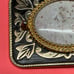 ESTATE FIND GOLD TONE WITH BLACK DISTRESS PETRIFIED PALMWOOD BELT BUCKLE