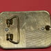 ESTATE FIND GOLD TONE WITH BLACK DISTRESS PETRIFIED PALMWOOD BELT BUCKLE