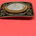 ESTATE FIND GOLD TONE WITH BLACK DISTRESS PETRIFIED PALMWOOD BELT BUCKLE