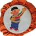 Vintage Sesame Street Needlepoint Framed Ruffle Bert & Ernie