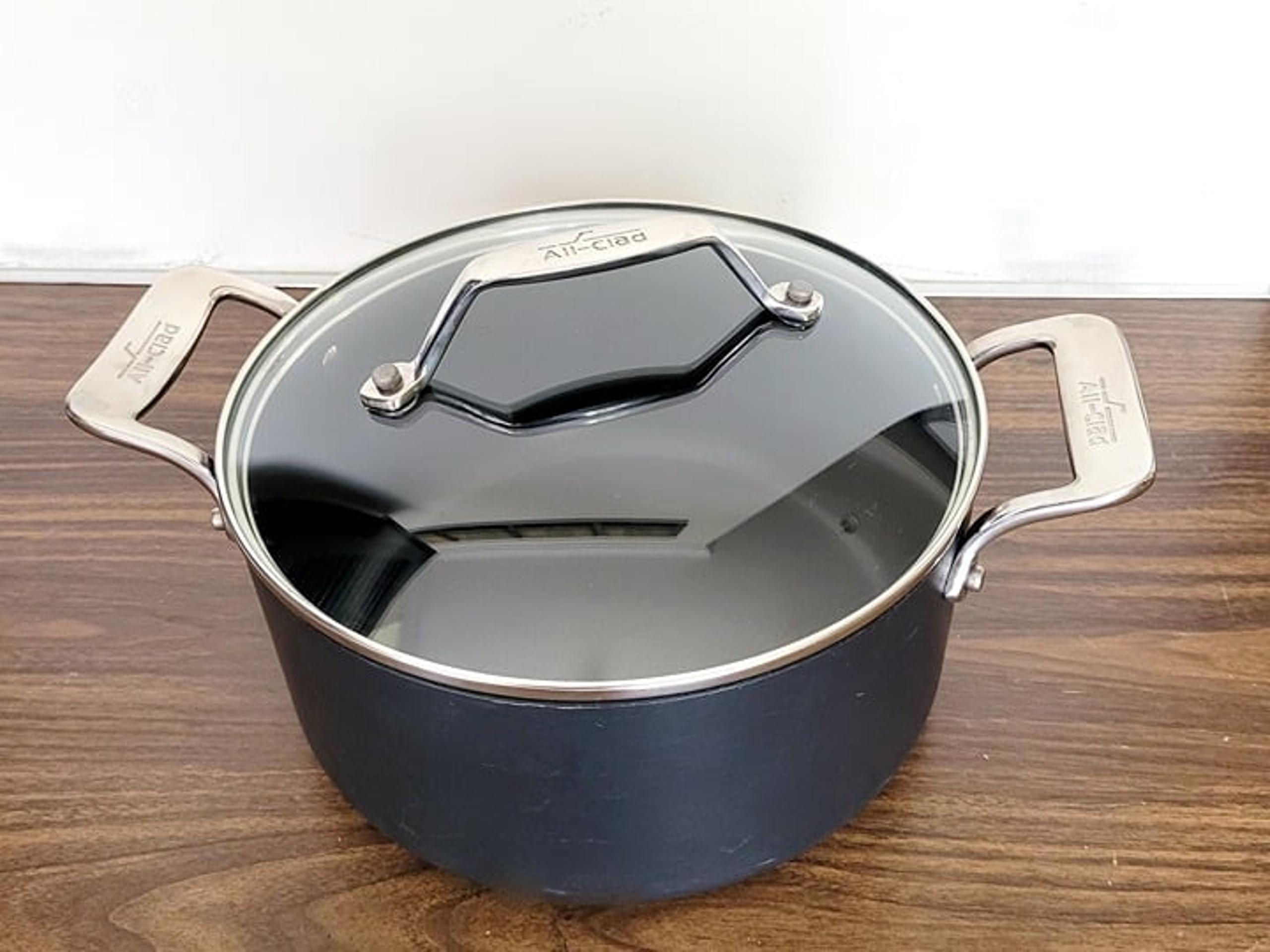 All Clad Metalcrafters Anodized Nonstick Cookware Stock Pot with Glass Lid 4 qt