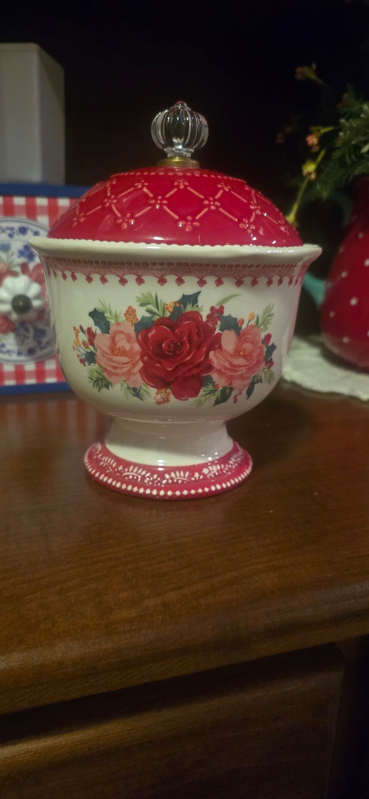 Pioneer Woman Cheerful Rose Candy Dish
