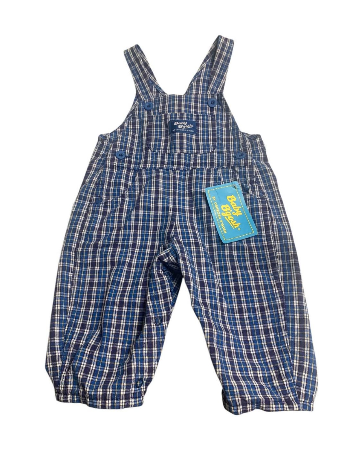 NWT vintage plaid oshkosh overalls 6/9 months
