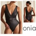 New! ONIA Michelle Wrap Croco Print One Piece Swimsuit