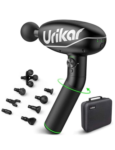 Heated Deep Tissue Massage Gun w 8 Heads