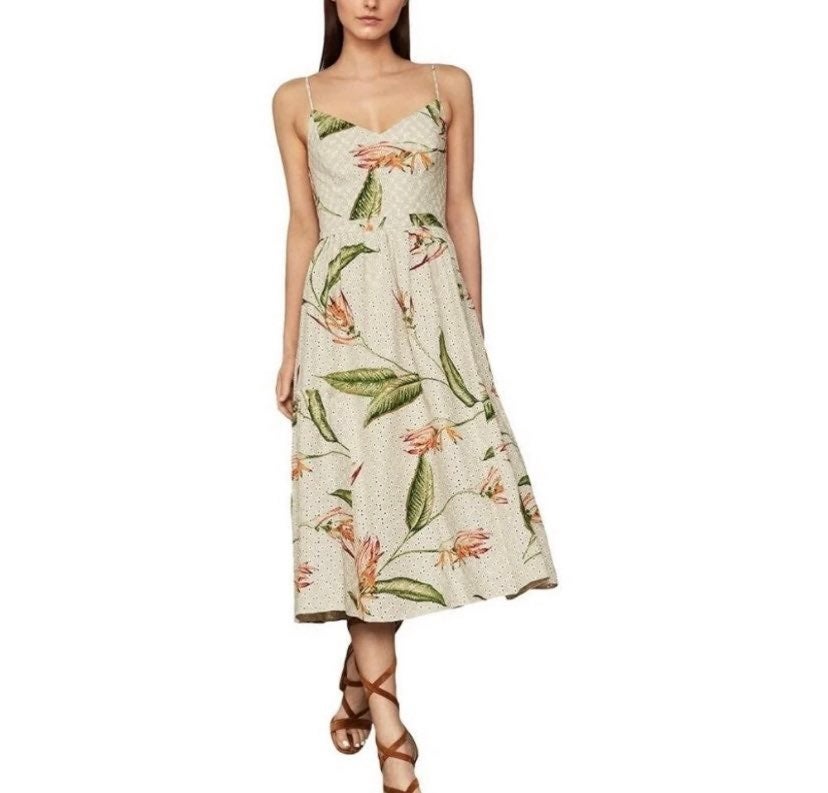 BCBGMAXAZRIA Embroidered Sleeveless Midi Dress SIZE 14 MSRP 418