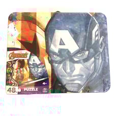 Marvel Avengers CAPTAIN AMERICA 48pc 12.5 x 15 Jigsaw Puzzle in Lunchbox