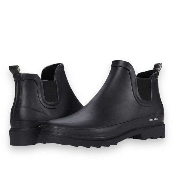 Matt & Nat Boots Women’s 8 Black Rain Pull On Lane (EU 39) Classic Vegan
