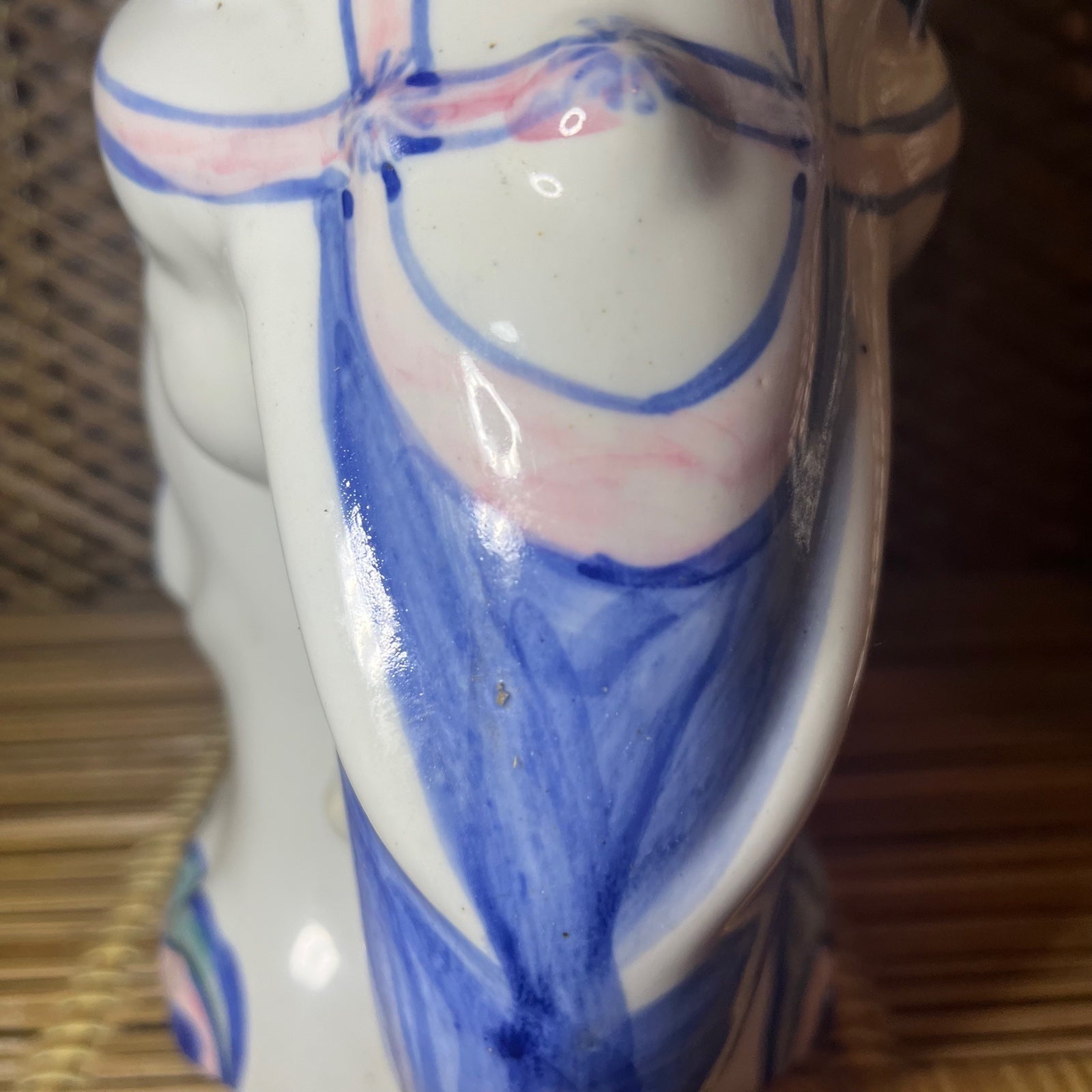 MCM Vintage Chinoiserie Elephant Plant shops Stand Garden Ceramic Figure