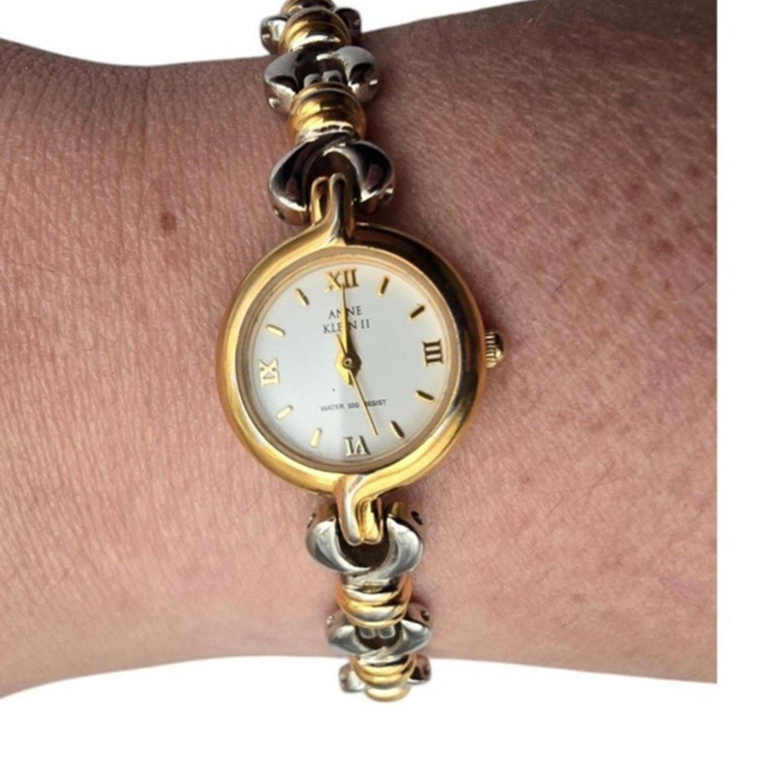 Anne Klein Two-Tone Link Bracelet Watch Working with New Battery