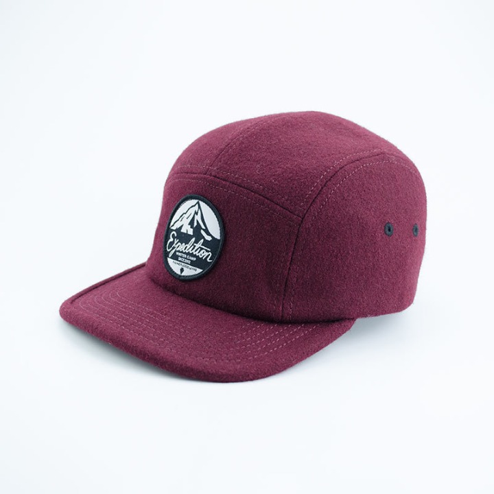 Acrylic Multi-Panel Baseball Cap with Applique Embroidery Warm Hat for Winter