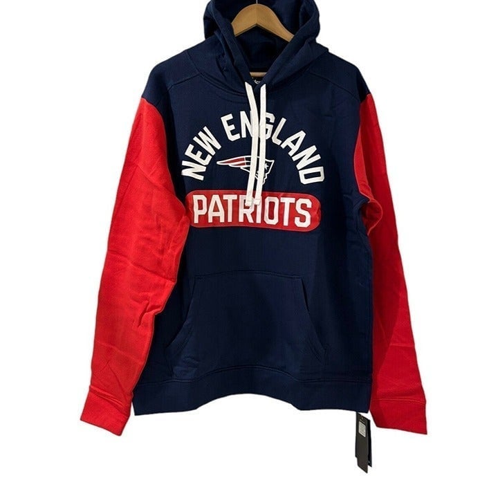 NWT Fanatics Men's New England Patriots Colorblock Fleece Hoodie XL New