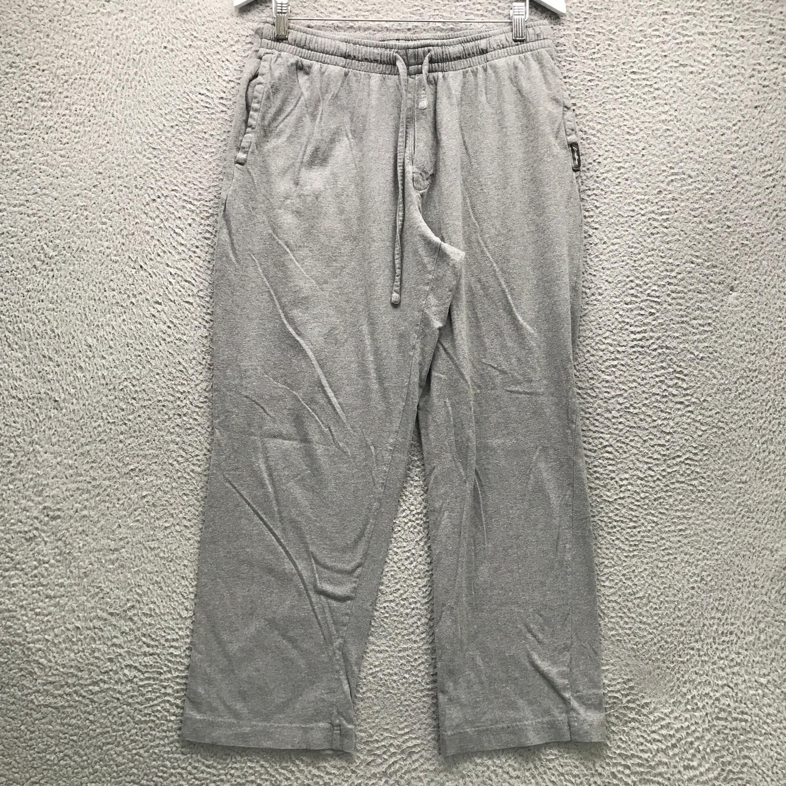 Eddie Bauer Sweatpants Mens Large L Drawstring Pocket Logo Heathered Gray