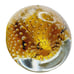 Amber Gold Hand Blown Glass Controlled Bubble Vintage Paperweight