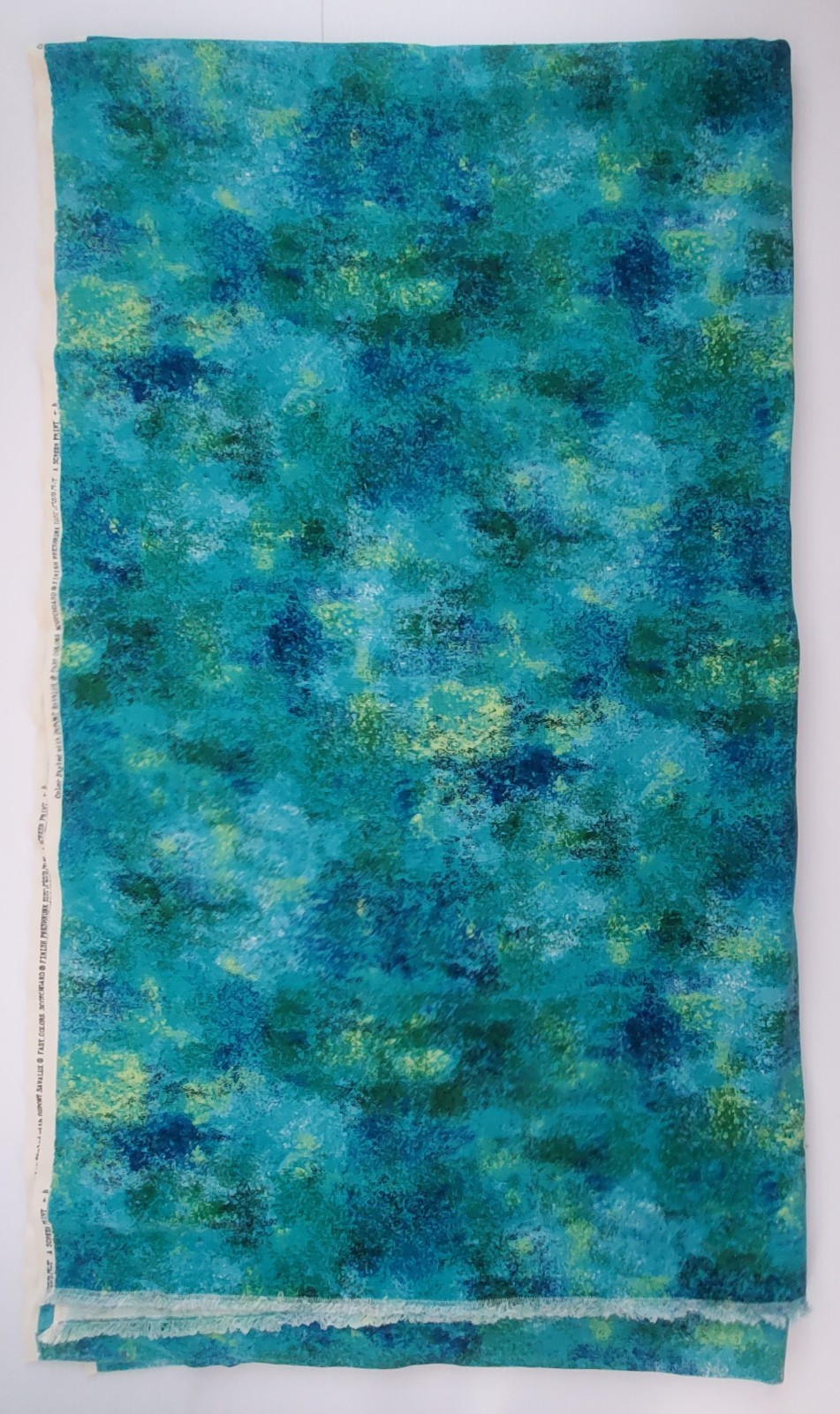 Vintage Dupont Savalux Screen Print Mid Century Multicolor Blue Green Fabric