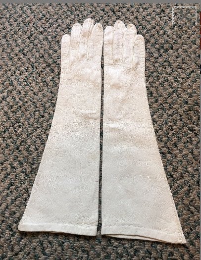 Vintage White Italian Kid Leather Gloves