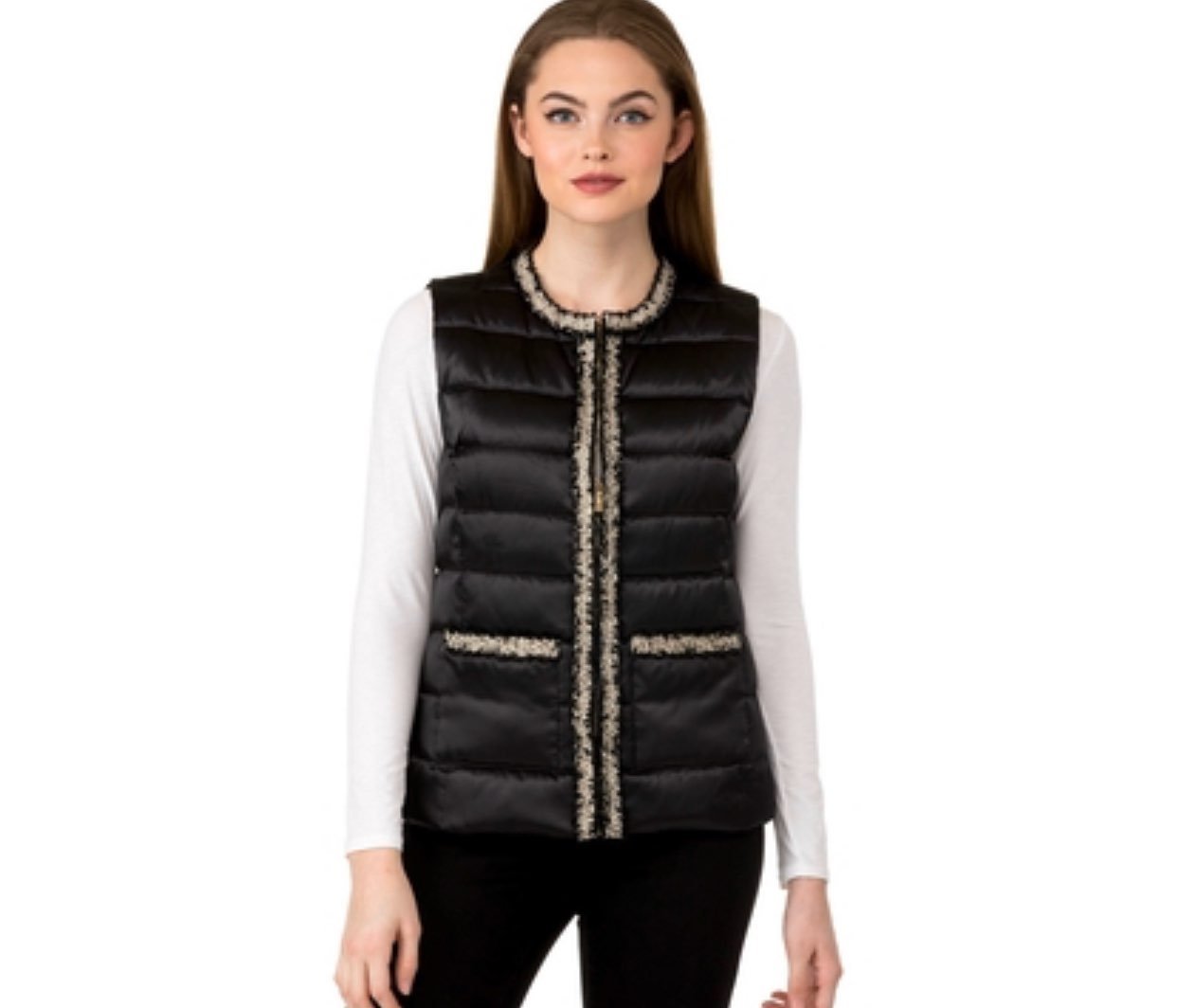 karl lagerfeld tweed trim vest XS