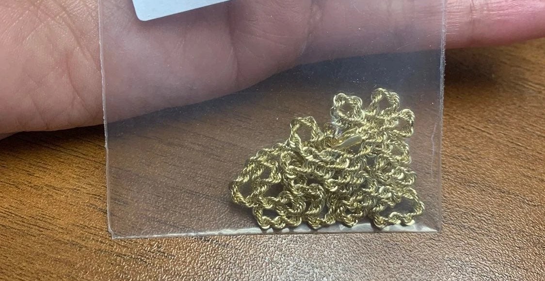 18k solid gold rope chain