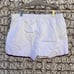 Vintage white with red and blue trim shorty basketball shorts LARGE