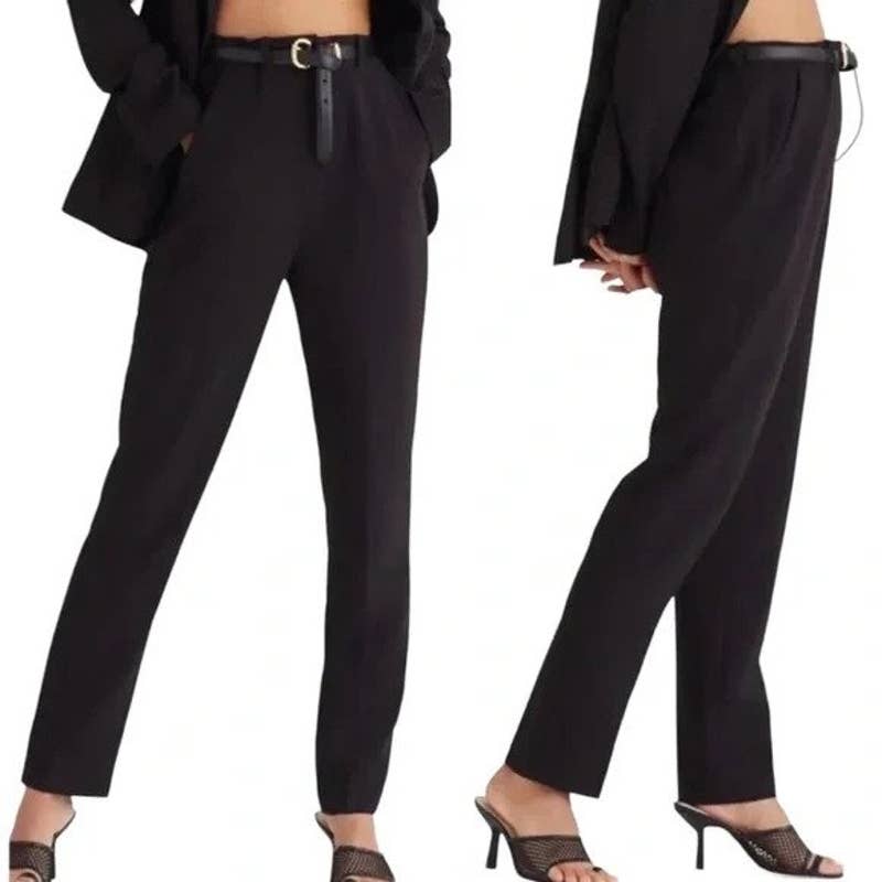 Favorite Daughter High Rise Tapered Ankle Trouser Pants Black Size 12 NWOT